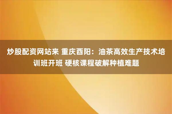 炒股配资网站来 重庆酉阳：油茶高效生产技术培训班开班 硬核课程破解种植难题